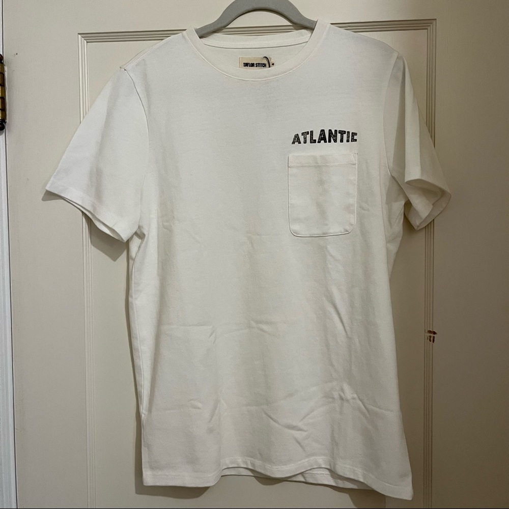 Taylor Stitch heavy bag tee in Atlantic white